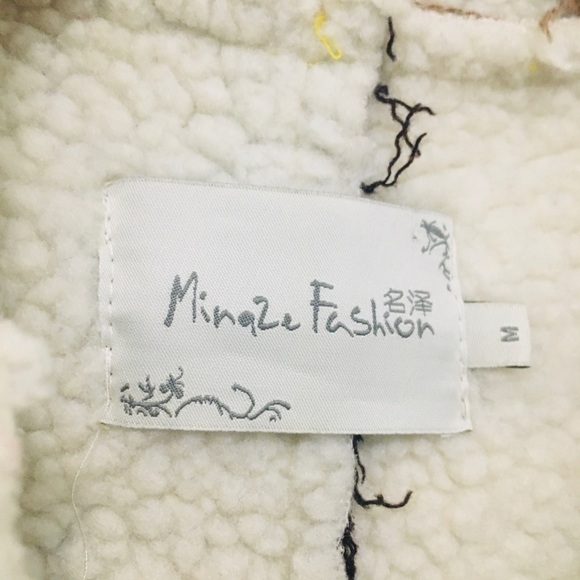 Mingze cozy coat with distressed detailing medium #plaid #business casual - Picture 3 of 6